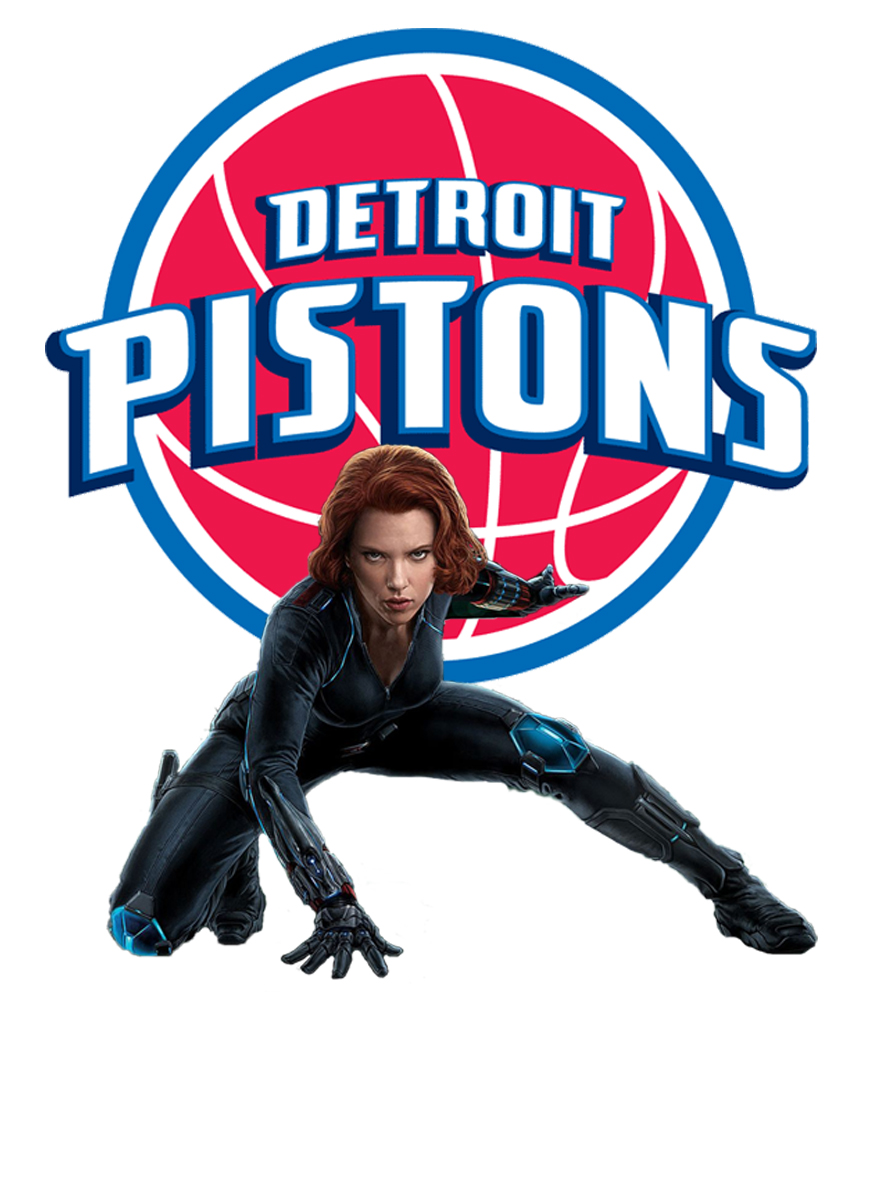 Detroit Pistons Black Widow Logo vinyl decal